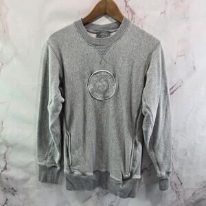 Private White VC Sweatshirt Mens 3 Small Gray Crew Neck Embroidered England